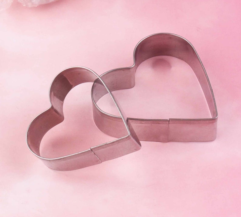 1 Set Heart Shape Cookie Cutters Stainless Steel Cutters Heart Etsy