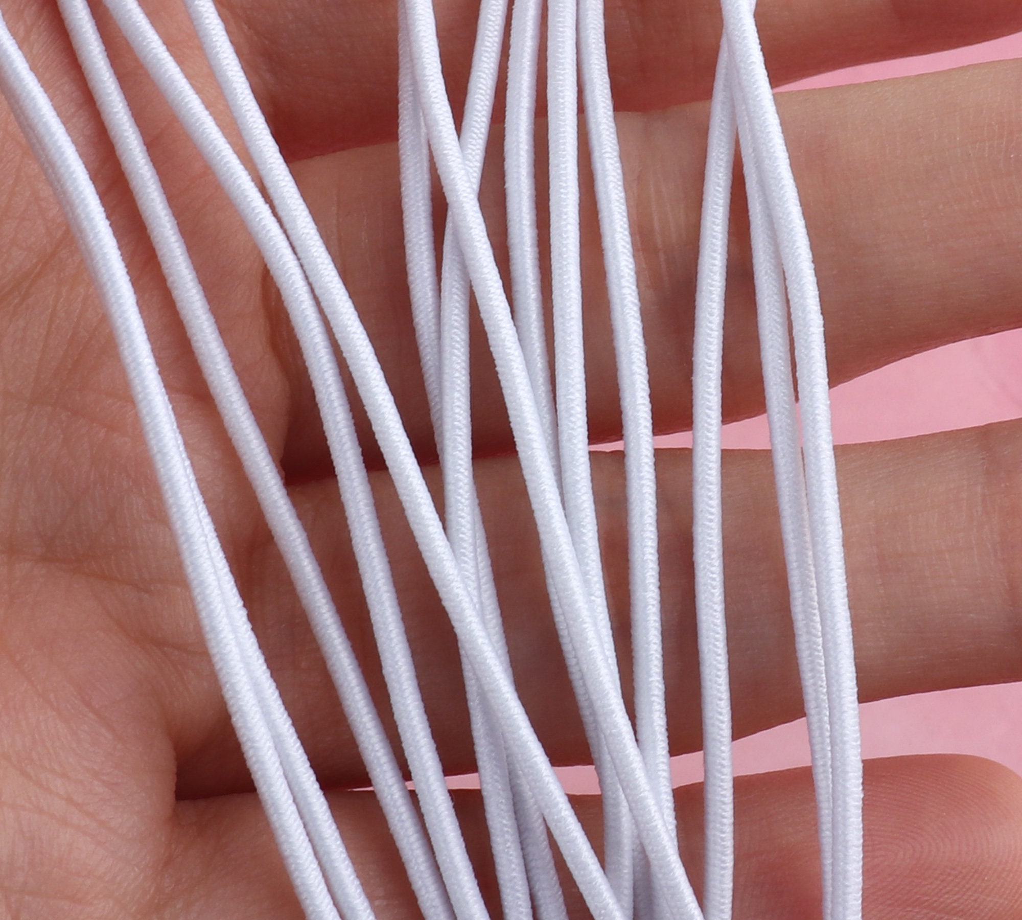 1.5mm 10Y Elastic cord White Nylon Elastic Band High Quality | Etsy