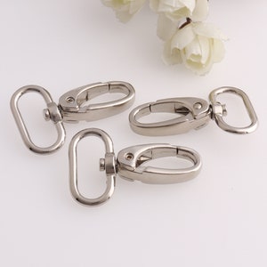 Silver swivel  Hook For Keychains, Bag, Purse and Craft Making Lobster Swivel Lobster Clasp Purse Hardware 1&quot;inch Hook webbing strap leather