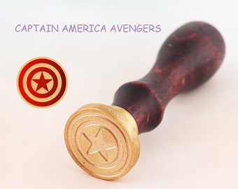Capitán América Vengadores sello de cera sello hecho a medida sello de cera regalo de navidad DIY sello de cera personalizado sello de invitación sello de cera de boda