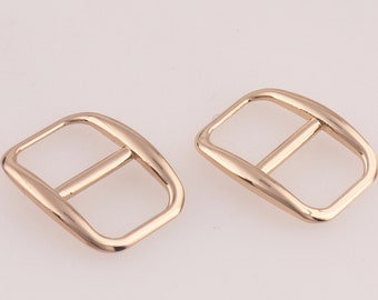 12mm metal gold fastening belt buckle Shoe Accessories  Square Center Bar Buckles Straps-6pcs