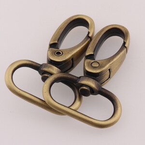 Antique Bronze Trigger Snap Hook Metal Swivel Clasp Lobster Claw Clasp 1&quot; Swivel Hook Purse Hardware Strap Webbing Clip Keychain Key Ring