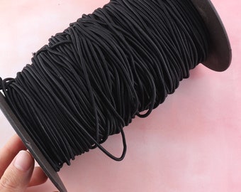 2mm 10Y black elastic string elastic cord for face mask Round Elastic Cord Use for Sewing beading loops Crafts  Elastic Cord for Face Mask,