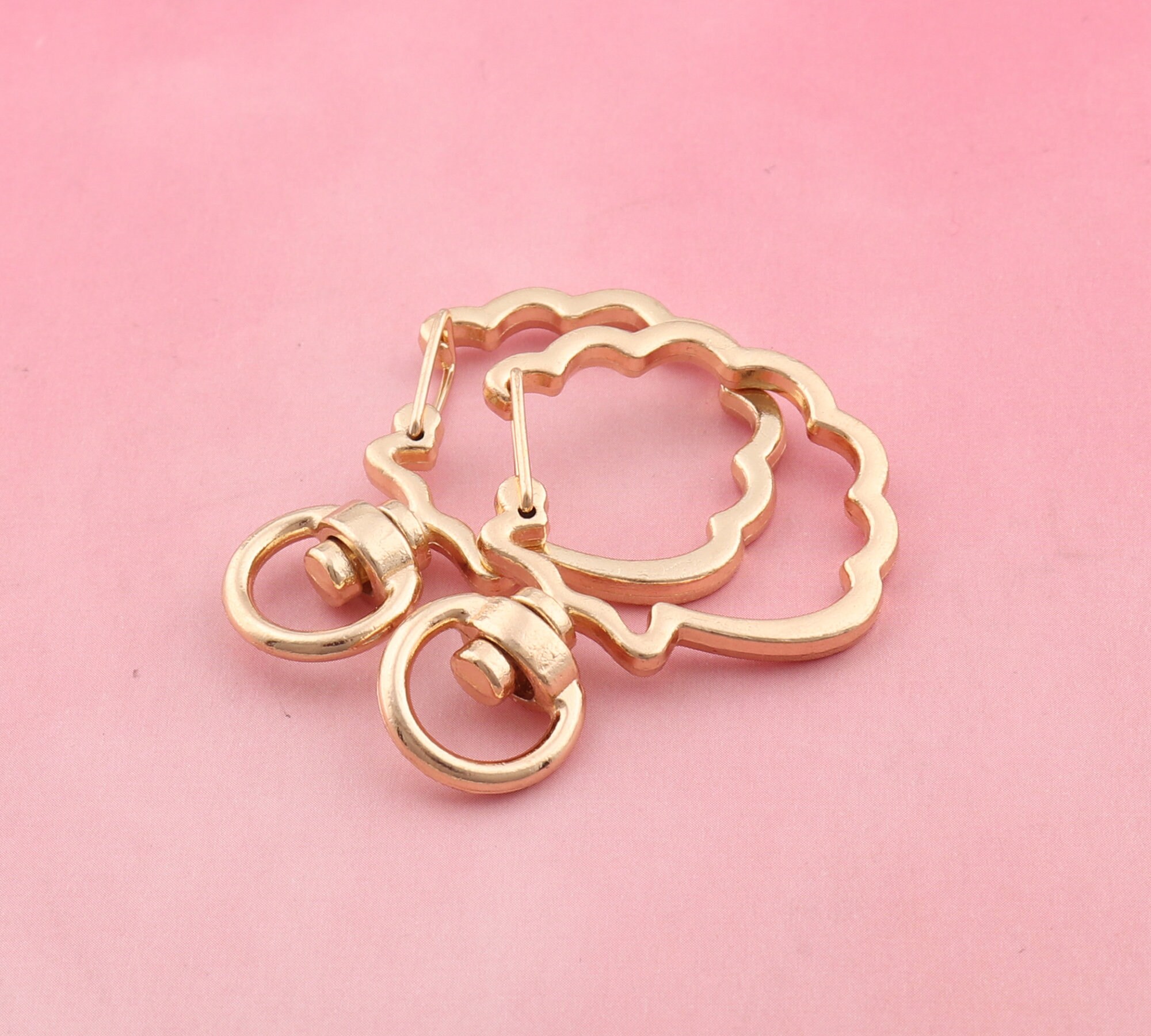 Shell Clasp Key Gold Swivel Clasp Key Clip Trigger Snap Hook Strap Purse Clip Push Gate ...