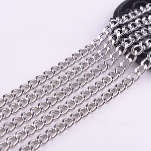 Silver curb chain, necklace chain Curb Chain for Jewellery Making necklace chain for men, necklace for women