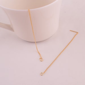 2 pairs Long Chain Earring,Gold threader earring,18k gold earring,Dangle earring,Gift for her,Jewelry Earring Findings
