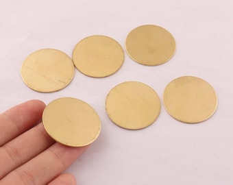 Enorme 32mm 1 1/4'' ottone vuoto, spazi rotondi in metallo, 18gauge Raw Brass Round Stamping Blanks, 1.0mm spazi vuoti in rame