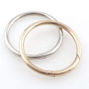 Large Spring O Ring Light Gold Round Spring Gate Ring Large O Rings Spring Ring Clasp Push Gate O Ring Push Snap Hook Purse Webbing Ring