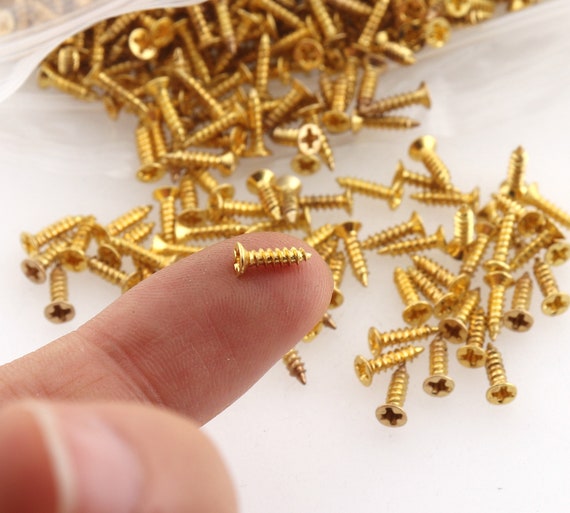Gold Wood Screws Door Knob Installation Miniature Self Tapping Machine  Screws Tiny Screws Craft Supply Pocket Hole Screws Drywall Screws 