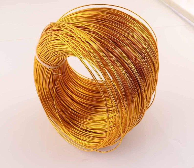 Diy handmade aluminum wire,Bulk Aluminum Wire,Round Pure gold Color,1.0mm 18gauge 5meters Aluminum line,metal wedding craft accessories