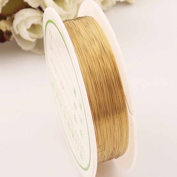 1 Roll 0.2mm gold Copper Wire for Jewelry,brass wire for beads Charms,Ring DIY Jewelry Fittings,Plated brass wire 30 meter