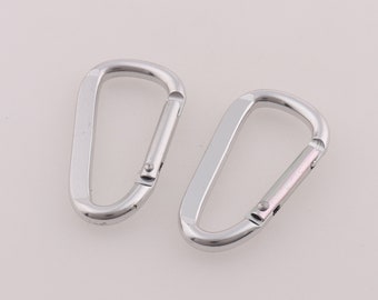 Silver Carabiner Clip Aluminum Carabiner Gated Spring Snap Key Chains Shaped Carabiner Key Ring Aluminum Carabiner Clasp Connector