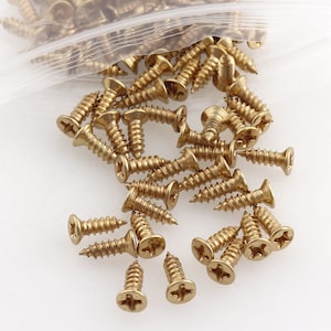 gold Woodworking Screws Hinge box Hardware Round Head Screws Metal Fastener Hinge Cupboard Cabinet Furniture Door Latch Decorative