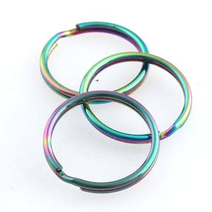 Rainbow key ring jump ring key fob ring Split Key Ring Double Loop key chain ring split keyrings Findings key chain Open Jump Rings keychain