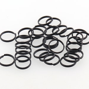 Black split jump ring key ring Key Ring mini Split Rings Keychain Key Rings jewelry making Jump Rings Key Ring Findings dog tag price tag