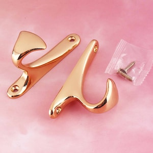 Curtain Hook Tieback Decorative Hook Vintage Wall Hook Wall Hanger Metal Purse Wall Hanger Hallway Hook Double Hook Hat Display 2pcs