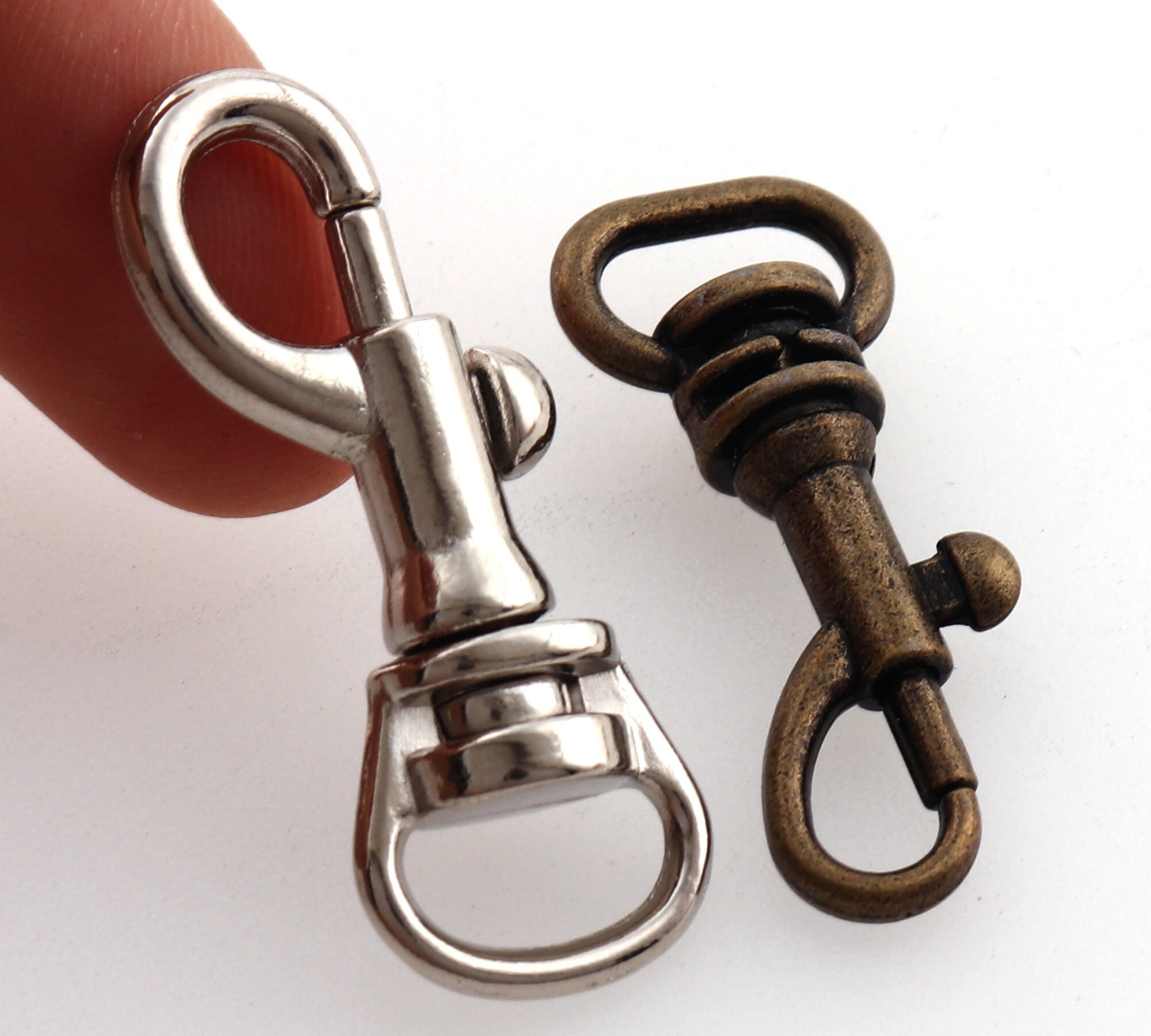 Mini Swivel Hook Metal Keychain Key Ring Clasp Silver Trigger Etsy