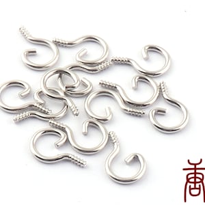 200pcs Silver wood screws Eye Bails Eye Hook Screw Eye Pin Connectors Silver Eye Bails box accessories Eye Hooks Screw