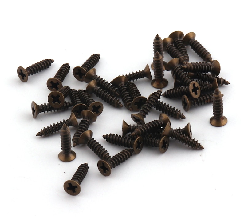 Antique Bronze Screws Round Head Screws Flat Head Screws Etsy