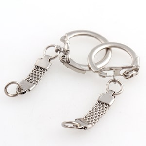 Silber Schlüsselanhänger mit VerbinderKette Schlüsselanhänger Erkenntnisse Schlüsselanhänger mit Kette Split Schlüsselanhänger Split Ring mit Verlängerungskette