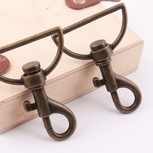 40mm Antique Bronze Color D-Ring Swivel Lobster Clasps, Lobster Clasp Purse bag Handbag webbing Clasp,strap Purse clip,keyring clasp 8pcs