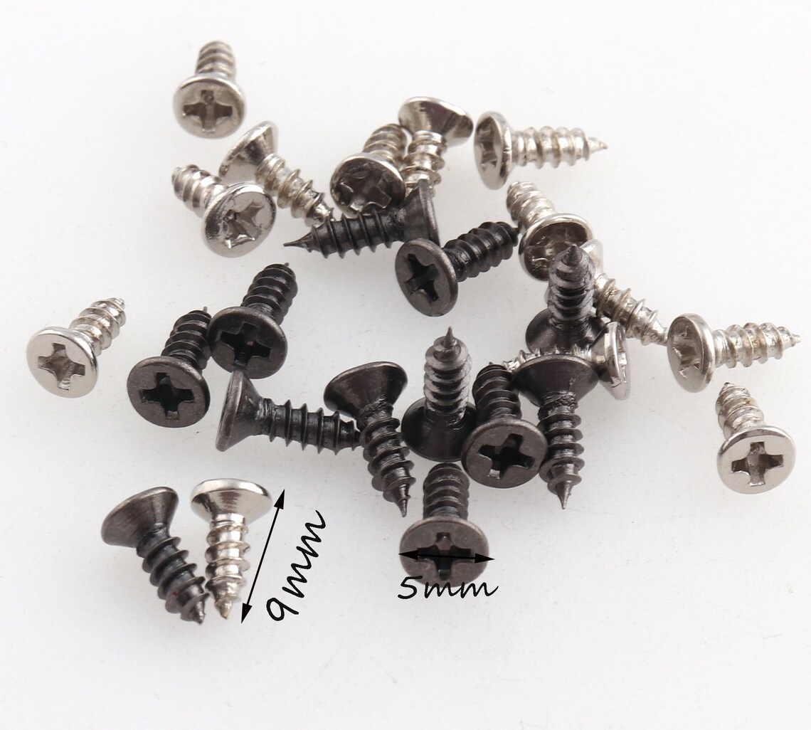 Silver wood screws machine screws Black Decorative Screws for Etsy