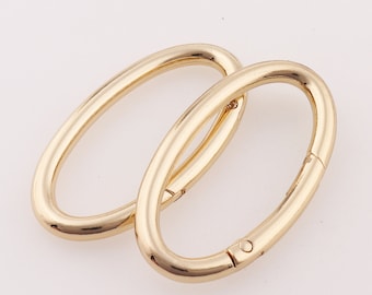 Spring Oval Ring Light Gold Spring O Ring Purse Hardware for Bag Backpack Metal Spring Clasps Spring Gate Ring Clasp Push Gate Snap Hooks