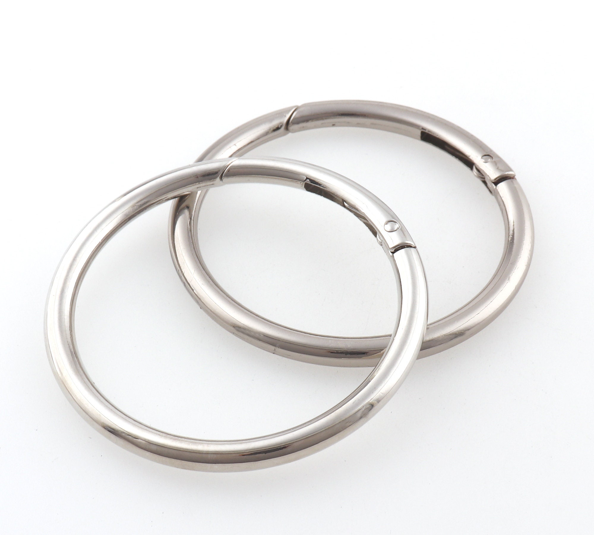 Large Silver Spring O Ring Trigger Snap Hook Spring Open Gate Ring
