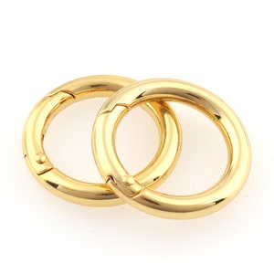 Gold Spring O ring Spring Ring Push Gate Snap Hook Purse Accessories Round Ring Spring Gate Ring Spring Gate Ring Webbing Leather Findings