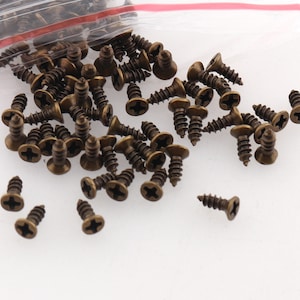 Wood screws antique bronze machine screws hardware screws purse lock screws Wood Leather craft Replacement Decorative Screws drywall screws