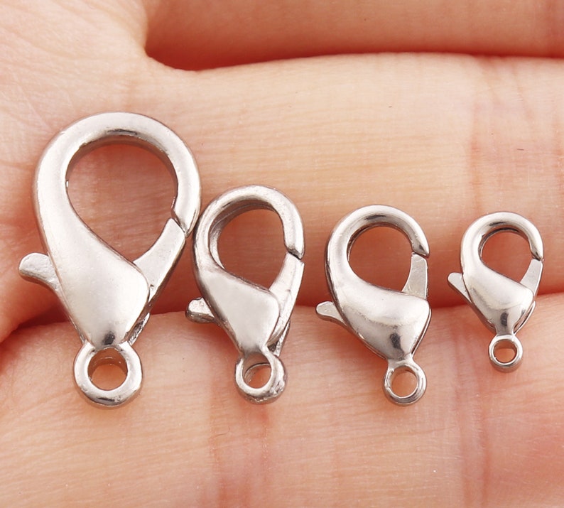 Silver Small Lobster Claw Clasp Charm Bracelets Findings Etsy