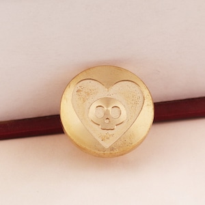 Brass wax seal stamp,personalized custom wax seal stamp,interesting sealing wax stamp,heart  skull wax seal stamp