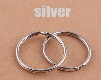 100pcs 25mm Round Split Rings - 1inch split ring voor sleutelhanger en sleutelhangers- zilver