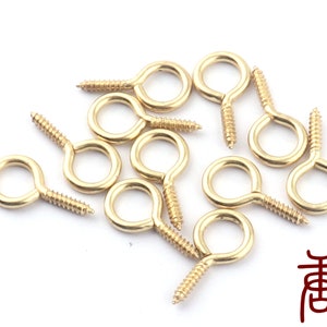 100pcs gold Metal Eye Pin Connectors Screw Eye Hook Earring Connectors Beading Head Pins 22*7mm