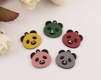 cute Panda Charm Enamel Charm Animal Charm,multiple colour,Necklace & Bracelet Charm Craft Supplies,panda pendant 10pcs