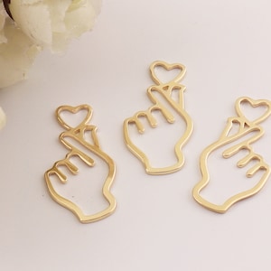 Koreanisches Herz Charme, Herz-Schmuck-Anhänger, 18 k gold Anhänger, ich liebe dich Charme, Schmuck liefert herstellung