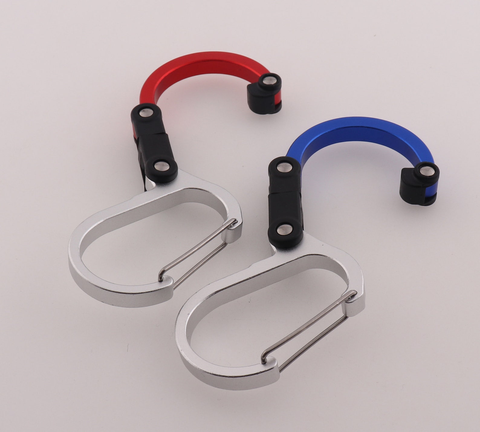 Heavy Duty Blue Aluminum Carabiner Red Carabiner Clips Swivel Etsy