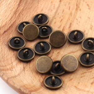 11mm brass metal round buttons vintage Vintage Shank Buttons for Woman Suits Skirts Lady Girl Dress
