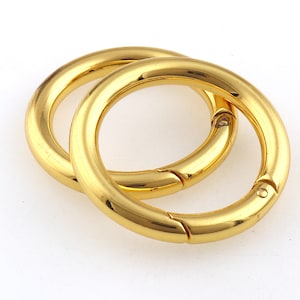 Gold Spring O Ring Spring Ring Clasp Push Gate Snap Hooks Spring O Ring Clasp Spring Gate Ring Clip Hardware for Keyring Purse Making