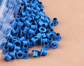 3mm Mini blue Grommet Eyelet Metal Grommets Rivet Eyelet for Canvas Leather Craft Shoes Bag Clothing Lacing Fabric in Art Sewing Project
