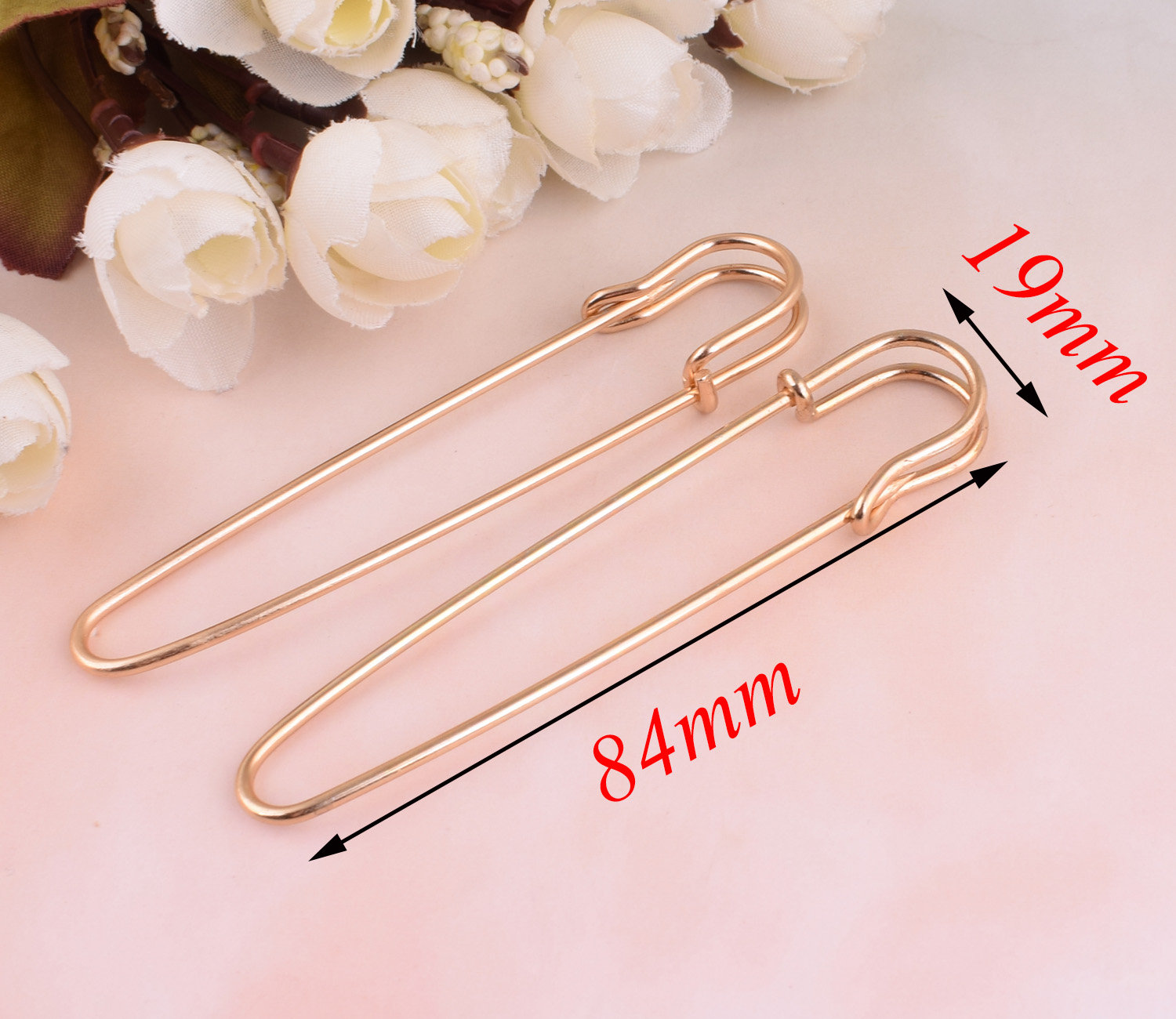 40 Pcs Rose Gold/gold Safety Pins,21mm Craft Silver Safety Pin Brooch  Stitch Markers,metal Safety Pins Loops Charms Jewelry Tag Fasteners 
