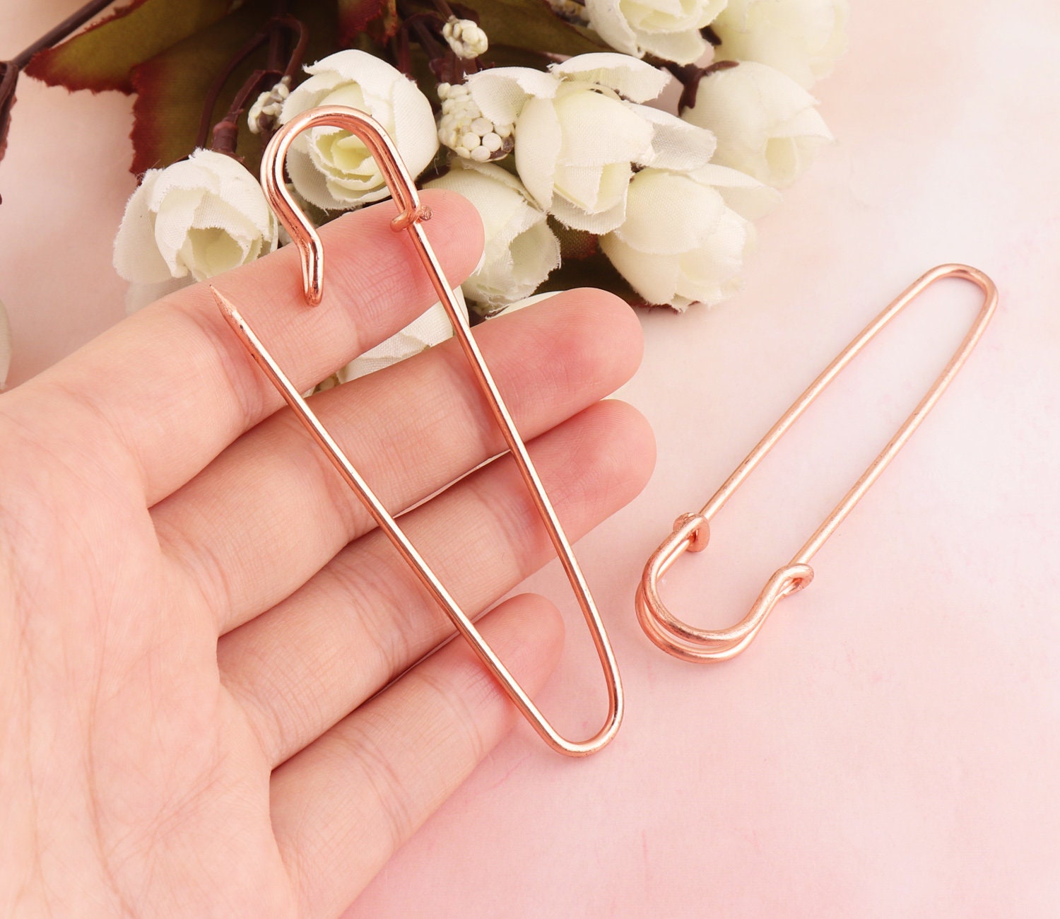 Jumbo Safety pins 85mm Large Rose Gold Safety Pins Craft Findings Metal  Brooch Safety Pins DIY