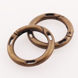 Antique Bronze Spring O Ring Bag Snap Hooks,Keychain Rings Purse Making Clasps Spring Gate Ring Spring O Ring Clasp Push Gate Snap Hooks