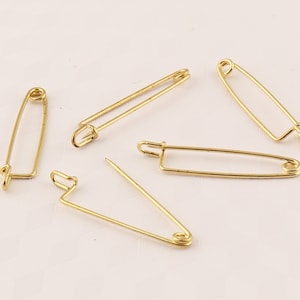 20pcs 35mm gold safety pin,metal safety pins,brooch pin back,gold sweater pin,shawl pin