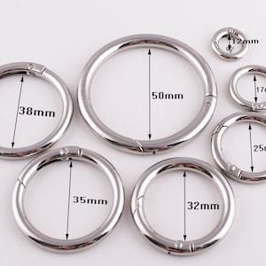 Federverschluss Push,Gate Ring,Runde Kreis Ring,Silber Federspirale,12/17/25/32/35/38/50mm(ID)Silber Feder Tor Ring,5PCS