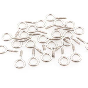 Silver eye pin connectors eye bail screws drywall screws Wood Screws Miniature Hardware pocket hole screws Tiny Screws Craft Supply