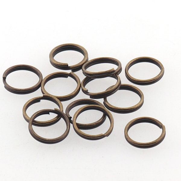 Antique bronze Split Jump Rings Great for Key Rings, key ring Dog Tags and Other Projects Double Loop Split Rings Jewelry making finding