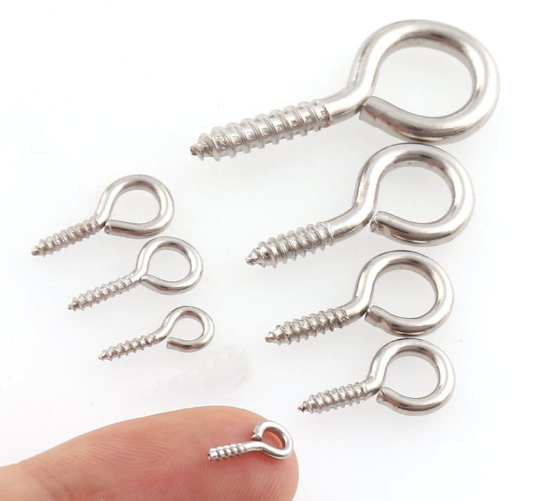 Silver Mini Eye Hooks Screw Eye Bails Small Screw Eye hook Etsy