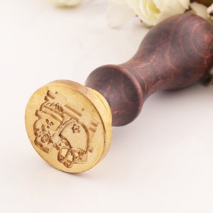 sello de sello de cera de regalo de deshierbe, sello de sello de cera de sellado de doble felicidad, sello de cera de latón personalizado personalizado de estilo chino