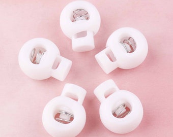 Cord Lock Plastic Stopper Cord End Toggle Clip Buckle white cord stopper for dressing mask Shoelace Sportswear Accessories bag rope stopper